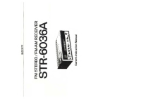 Sony STR-6036A - Owners Manual